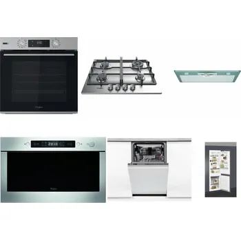 Set domácích spotřebičů WHIRLPOOL OMSK58HU1SX + WHIRLPOOL TKRL 661 IX EU + WHIRLPOOL AKR 650/1 IX + WHIRLPOOL AMW 439 IX + WHIRLPOOL WSIO 3O34 PFE X + WHIRLPOOL ART 66112