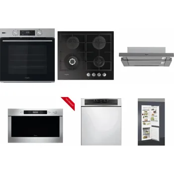 Set domácích spotřebičů WHIRLPOOL OMSK58HU1SX + WHIRLPOOL GOFL 629/NB + WHIRLPOOL AKR 749/1 IX + WHIRLPOOL AMW 423/IX + WHIRLPOOL WBC 3C34 PF X + WHIRLPOOL ART 66112