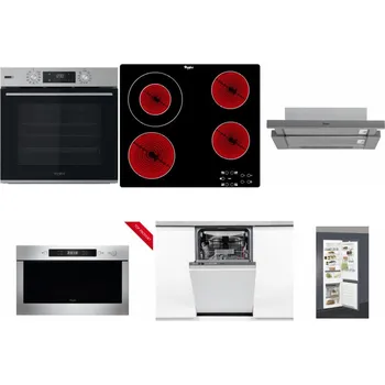 Set domácích spotřebičů WHIRLPOOL OMSK58HU1SX + WHIRLPOOL AKT 8130/NE + WHIRLPOOL AKR 749/1 IX + WHIRLPOOL AMW 423/IX + WHIRLPOOL WSIO 3O34 PFE X + WHIRLPOOL ART 66112