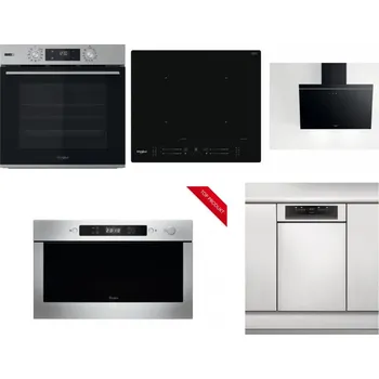 Set domácích spotřebičů WHIRLPOOL OMSK58HU1SX + WHIRLPOOL WL S7260 NE + WHIRLPOOL AKR 62F LT K + WHIRLPOOL AMW 423/IX + WHIRLPOOL WSBO 3O34 PF X