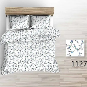 Povlečení Krepové povlečení Modrý kvítek 140x200+70x90 cm