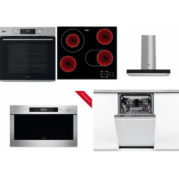 Set domácích spotřebičů WHIRLPOOL OMSK58HU1SX + WHIRLPOOL AKT 8190/BA + WHIRLPOOL WHBS 62F LT K + WHIRLPOOL AMW 423/IX + WHIRLPOOL WSIO 3O34 PFE X