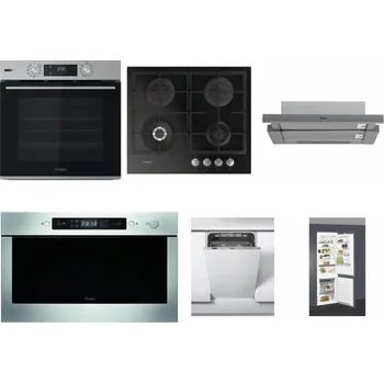 Set domácích spotřebičů WHIRLPOOL OMSK58HU1SX + WHIRLPOOL GOFL 629/NB + WHIRLPOOL AKR 749/1 IX + WHIRLPOOL AMW 439 IX + WHIRLPOOL WSIC 3M27 C + WHIRLPOOL ART 66112