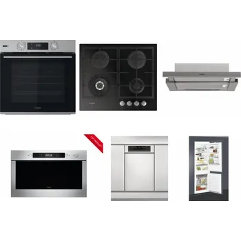 Set domácích spotřebičů WHIRLPOOL OMSK58HU1SX + WHIRLPOOL GOFL 629/NB + WHIRLPOOL AKR 5390/1 IX + WHIRLPOOL AMW 423/IX + WHIRLPOOL WSBO 3O34 PF X + WHIRLPOOL ART 65031