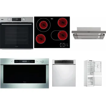 Set domácích spotřebičů WHIRLPOOL OMSK58HU1SX + WHIRLPOOL AKT 8190/BA + WHIRLPOOL AKR 5390/1 IX + WHIRLPOOL AMW 439 IX + WHIRLPOOL WBC 3C34 PF X + WHIRLPOOL WHC18 T311