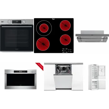 Set domácích spotřebičů WHIRLPOOL OMSK58HU1SX + WHIRLPOOL AKT 8130/NE + WHIRLPOOL AKR 749/1 IX + WHIRLPOOL AMW 423/IX + WHIRLPOOL WSIO 3O34 PFE X + WHIRLPOOL WHC18 T311