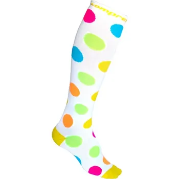 Pánské ponožky X-POOL puntíkované kompresní podkolenky COMPRESSOX 39-42 bílá