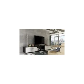 Televizní stolek FALCO Televizní stolek Malton Lesk černá/bílá lesk
