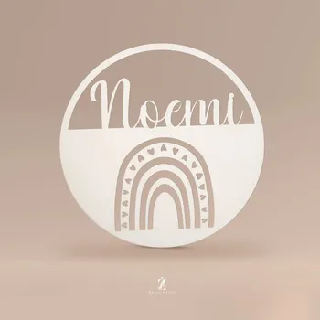 Vánoční ozdoba Dřevěná ozdoba na dveře s vlastním jménem DUHA