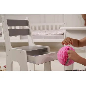 Dětsný nábytek Vingo Dětská židlička s šuplíkem - šedá