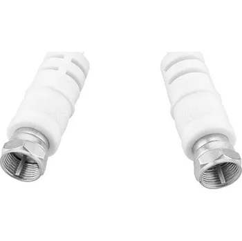 Audio kabel GoGEN 1,5m, F konektory (FCOAX150MM01) bílý