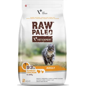 Krmivo pro kočku Suché krmivo pro dospělé kočky krůta s kuřetem Raw Paleo Adult Cat 2 kg