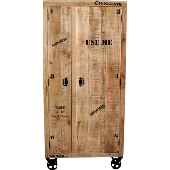 Šatní skříň Sob nábytek Rhein 90 cm Šatní skříň na kolečkách z masivního manga Rhein