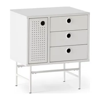 Noční stolek Bílý noční stolek Marckeric Teulat