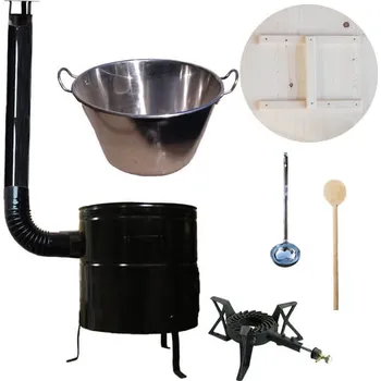 Kempingové nádobí Zabijačkový nerezový kotel 100 L + kotlina 60 cm a litinový hořák