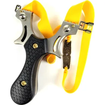 Prak Profesionální lovecký prak Black Snake 0,55 mm černá rukojeť/žlutá guma