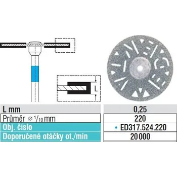 Diamantové malování Diamantové disky standard ED355.524.220