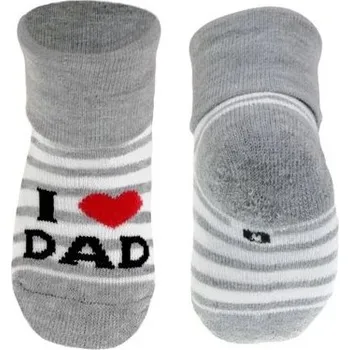 MR Kojenecké ponožky - I love dad - vel. 56 - 62 šedé