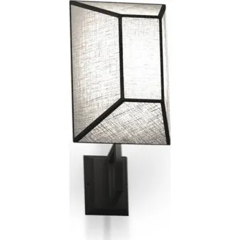 Nástěnné svítidlo Light for home - Nástěnné moderní světlo s textilním stínidlem v bílé barvě, model 40001 "Roof", 1x15W, E27, Černá