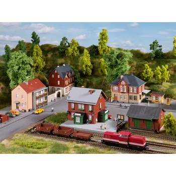 Modelová železnice Set budov s nádražím TT - Auhagen 15307