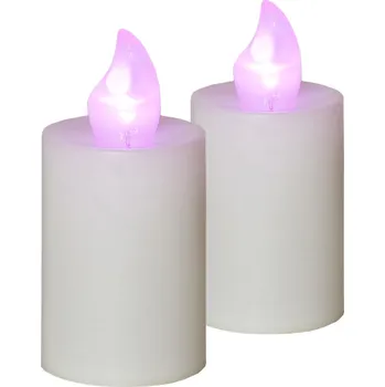 HomeLife Elektrická svíčka s plamenem 2 ks bílá