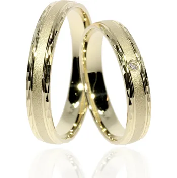 Prsten Zlatnictví Helios Zlaté snubní prsteny C-1017 Kameny: Se Zirkony