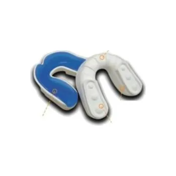 Chránič těla na box a bojový sporty DAX Chránič ZUBŮ BIT FIT, junior a senior, tvarovatelný Barva: bílo-modrá, Velikost: Junior