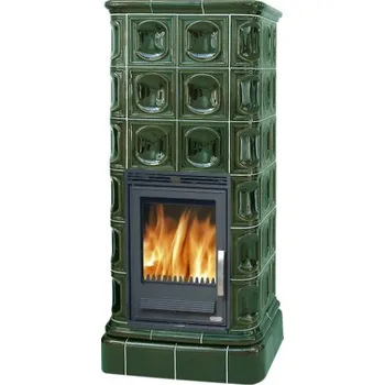 Krbová kamna Kachlová kamna ABX Kaledonie KP I zelená výměník 6,9kW