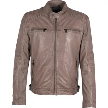 Pánská šedá kožená bunda Divoký býk Ismael Velikost 62