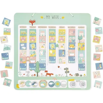 Janod Můj týden magnetický plánovač pro děti 45 x 45 cm