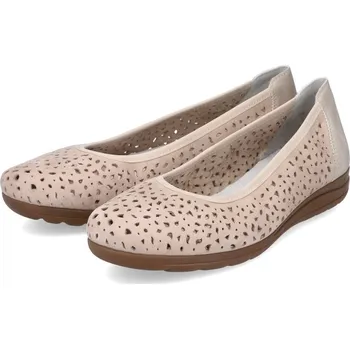 Dámské baleríny Dámské perforované baleríny L9365-61 Rieker béžové Barva: beige, Velikost: 41