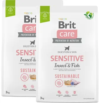 Brit Care Dog Sustainable Adult Digestion and Skin Sensitive Insect/Fish, 2x 3 kg