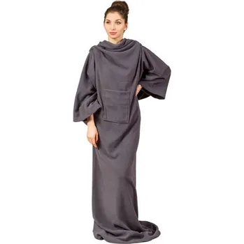 deka Hřejivá deka s rukávy - grafitová