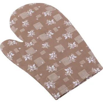 Chňapka Kuchyňská chňapka hnědý kvítek chňapka 28x18 cm