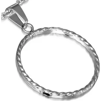 Přívěsek Ocelový přívěsek - kruh s vroubkovanými boky