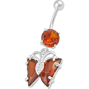 Piercing Ocelový piercing, Barva zirkonu: Červená