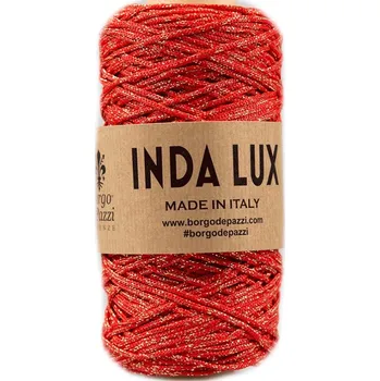Příze Borgo de Pazzi Inda lux 8 Červená (Špagátová příze Inda lux 8 Rosso)