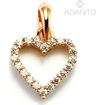 Přívěsek Zlatý oboustranný přívěsek srdce z růžového zlata