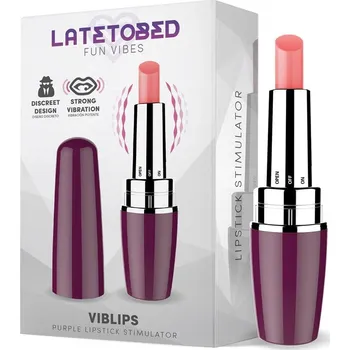 Vibrátor LateToBed Viblips Lipstick Stimulator Purple