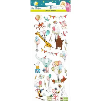 samolepka WEST DESIGN Samolepky třpytivé Narozeniny zvířátek - 10x23cm