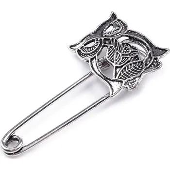 Brož Brož sova 25x50 mm na spínacím špendlíku