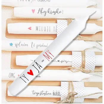 Svíčka Svíčka přání 20 cm - TY A JÁ = MY