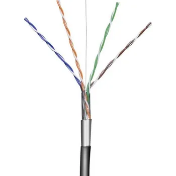 Síťový kabel Kabel UTP Cat5e 4x2, AWG24, 100m, černá, venkovní provedení