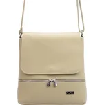 MiaMore Kožená dámská crossbody kabelka tmavě béžová