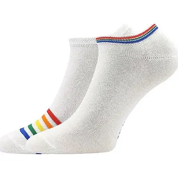 Dámské ponožky BOMA Ponožky dámské nízké PIKI 74 letní PROUŽKOVANÉ bílé (2 páry) 35-38 119622