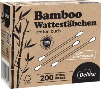 Vatová tyčinka Deluxe EcoBamboo bambusové vatové tyčinky do uší 200 ks