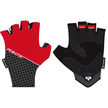 Cyklistické rukavice rukavice FORCE POINTS bez zapínání,červeno-črn L