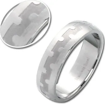 Prsten Ocelový prsten s matnými vlnami 68