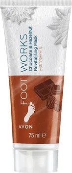 Kosmetika na nohy AVON Foot Works Chocolate&Hazelnut revitalizační maska na nohy s vitamínem E 75 ml