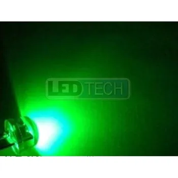 Polovodič LED dioda 8mm straw hat 0.5W zelená